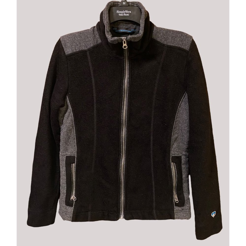 Kuhl Women's Small Long Sleeve Full Zip Alfpaca Fleece Black Gray